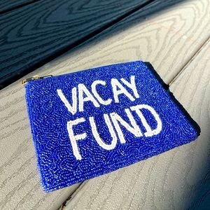 Vacay fund beaded change purse credit card holder stocking stuffer cute gift